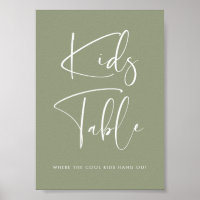 Licença de mesa do Elegante Modern Sage Green Kids