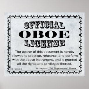 Póster Licença de Oboe