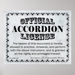Poster Licença do acordeão