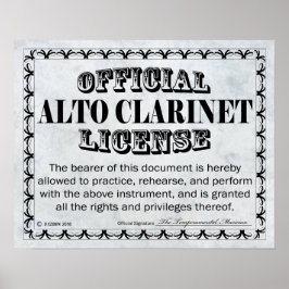 Póster Licença do Alto Clarinet