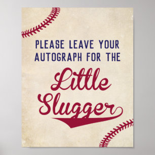 Poster Licença do basebol seu autógrafo para o slugger