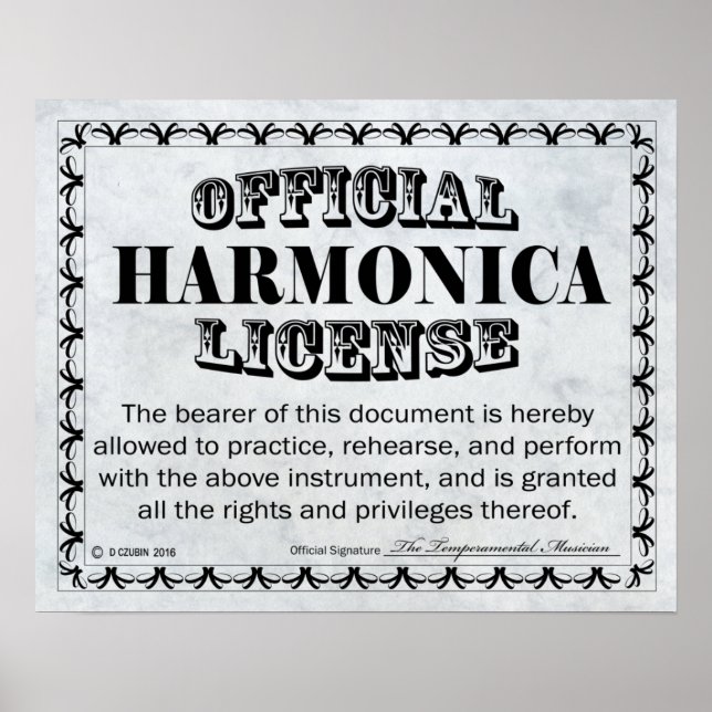 Póster Licença Harmonica (Frente)