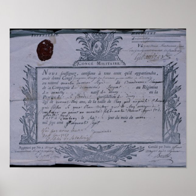 Poster Licença para a Batalha de Rossbach, 1757 (Frente)