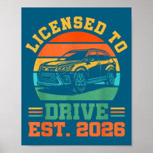 Poster Licenciado Para Dirigir Novo Motorista 2026 Menino