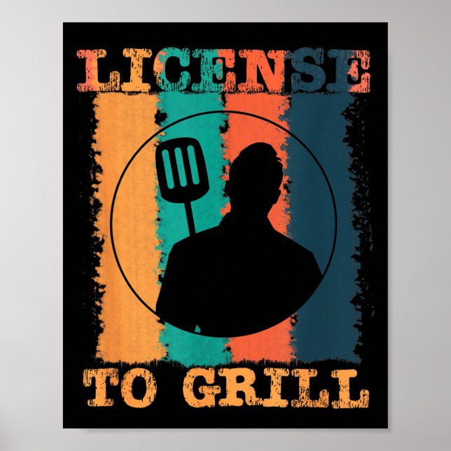 Poster License To Grill Bbq Master  (Frente)