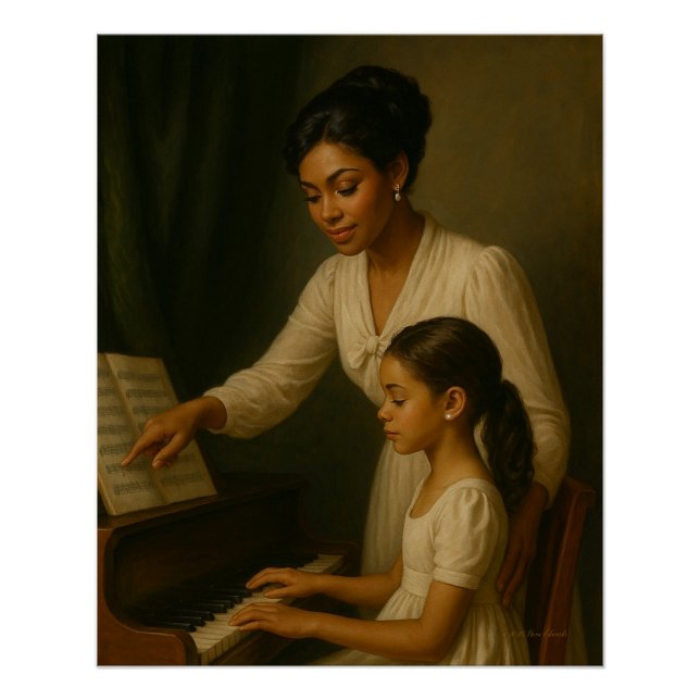 Póster Lições De Piano Filha-Mãe Nostálgicas Elegantes (Frente)