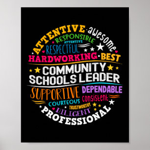 Poster Líder das Escolas da Comunidade Groovy Espalhando 