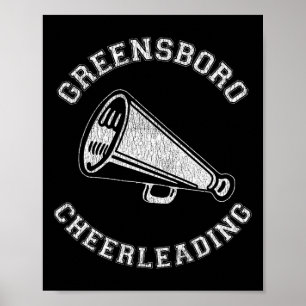 Poster Líder de torcida angustiado retro Greensboro Cheer