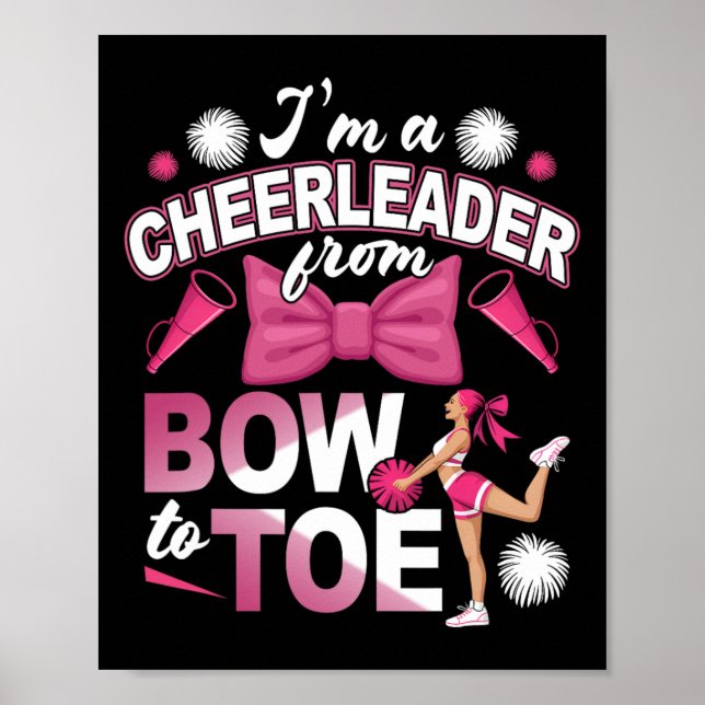 Poster Lider De Torcida Da Tira Às Pontas Da Cheerleading (Frente)