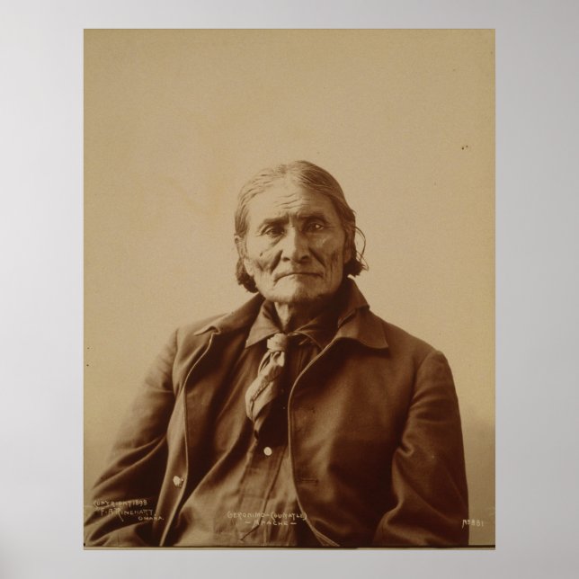 Poster Líder indiano Apache Geronimo por Adolph F. Muhr (Frente)