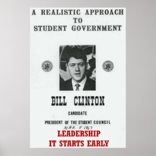 Póster Liderança Bill Clinton na universidade de