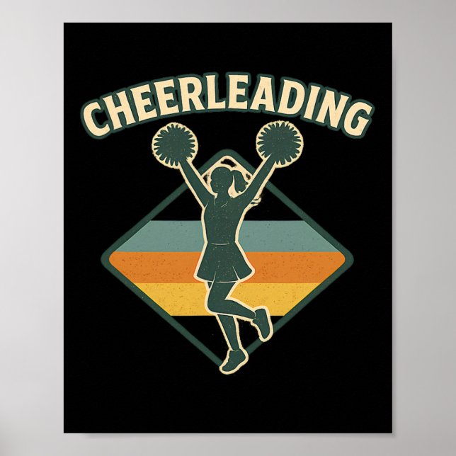 Poster Liderança de Torcida Retro Silhueta Vintage  (Frente)
