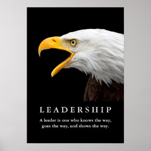 Poster Liderança inspirador de Eagle do americano calvo