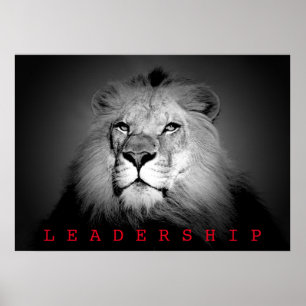 Poster Liderança Motivada King Lion