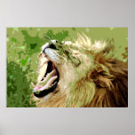 Poster Liderança Motivada Roaring Lion Pop Art<br><div class="desc">Imagens Motivacionais sobre Liberdade e Coragem</div>