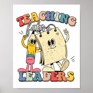 Poster Lideranças Futuras do Ensino Retro Professor Groov