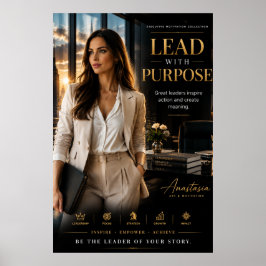 Poster Liderar com Propósito – Arte de Motivação Executiv
