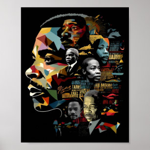 Poster Líderes da história negra colagem inspiradora