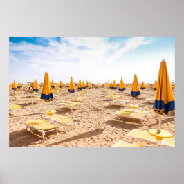 POSTER LIDO DI JESOLO, ITÁLIA - UNLOUNGERS EM PRAIA