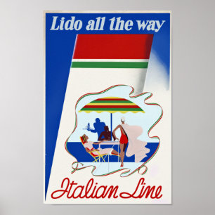Póster Lido toda a linha do italiano do ~ da maneira