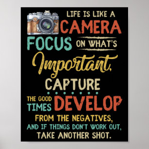 Poster Life Is Like A Camera Focus On What's Important