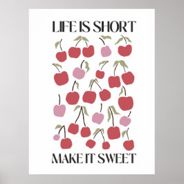 Poster Life Is Short Make It Sweet Quote Boho Wildflower 
