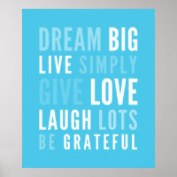 LIFE MANTRA tipografia moderna positiva aqua azul