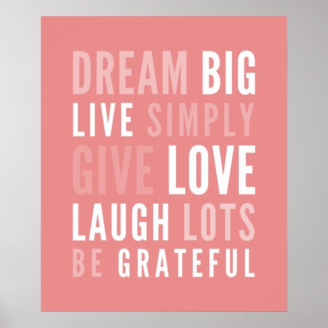 Poster LIFE MANTRA tipografia moderna positiva coroa (Frente)