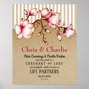Poster "Life Partners" Certificado de Casamento de Amor