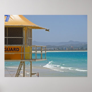 Poster Lifeguard Tower Coolangatta Qld Austrália