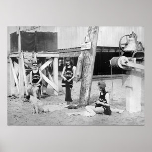 Póster Lifeguards de confecção de malhas, 1900s