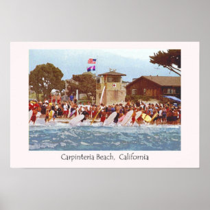Póster Lifeguards do júnior da praia de Carpinteria