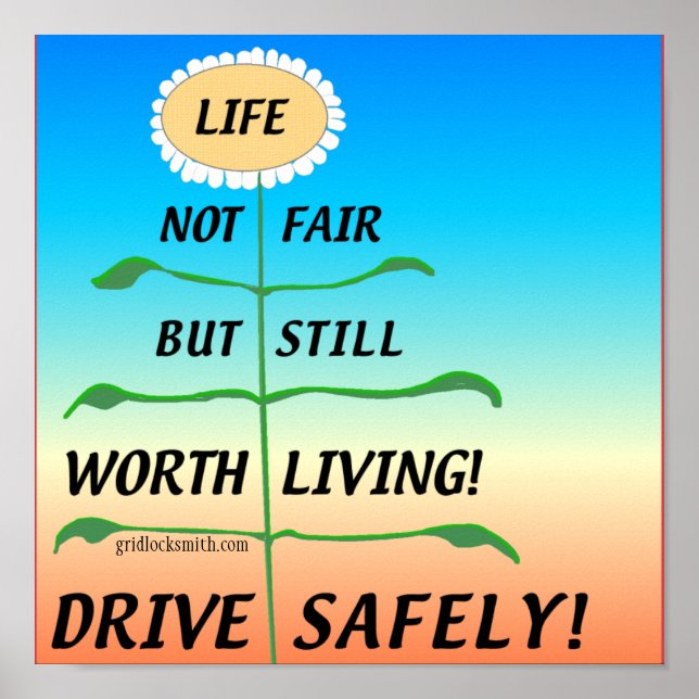 Poster LifeNotFair DriveSafely! (Frente)