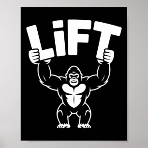 Poster Lift Gorilla Word Art - Construção de Portas