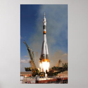 Póster Liftoff de Soyuz do russo - 12 de outubro de 2008