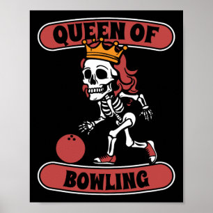 Poster Liga da Equipe de Esqueleto da boliche - Rainha do
