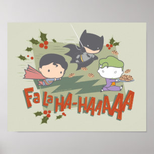 Poster Liga da Justiça Chibi Holiday Cookie Chase