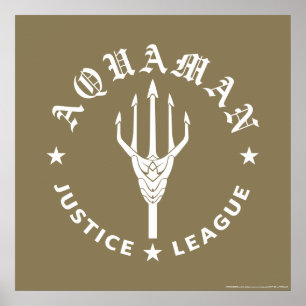 Poster Liga da Justiça  Emblem de tridente do Aquaman Re
