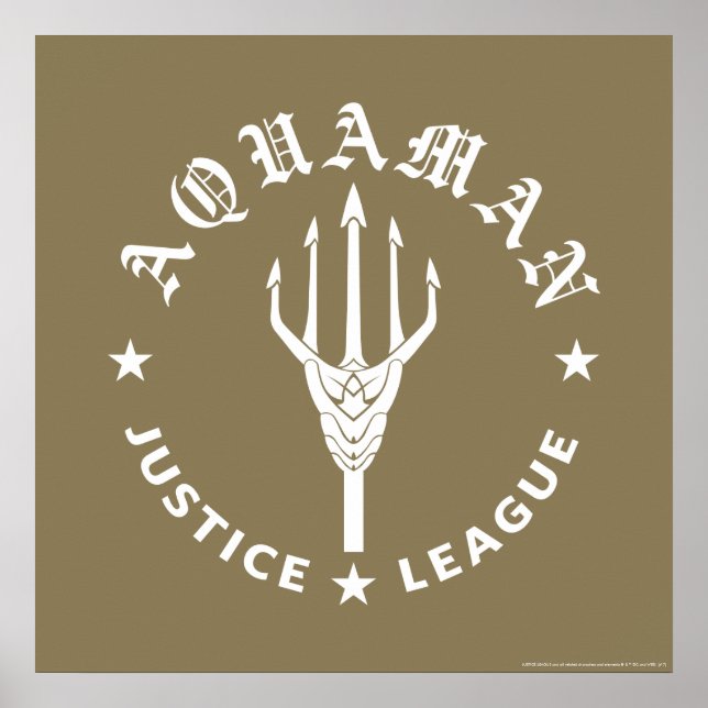 Poster Liga da Justiça | Emblema de Tridente de Aquaman (Frente)