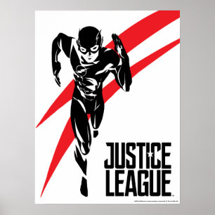 Poster Liga da Justiça Flash executando o Noir Pop Art