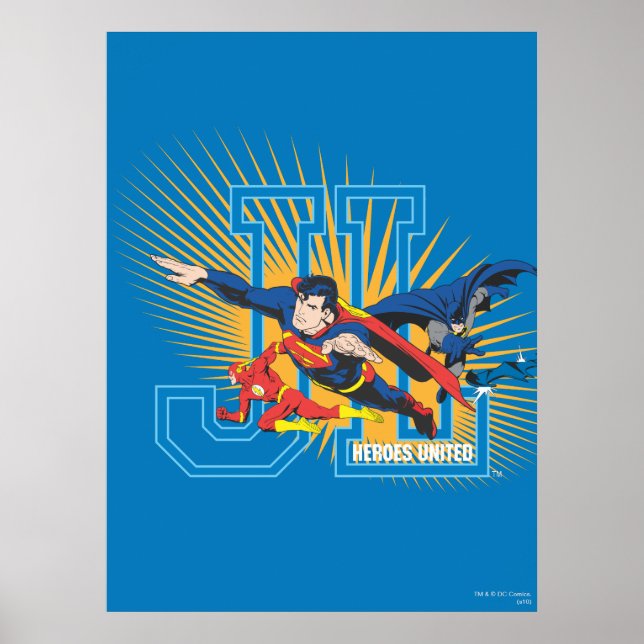 Póster Liga da Justiça Heroes Unida (Frente)