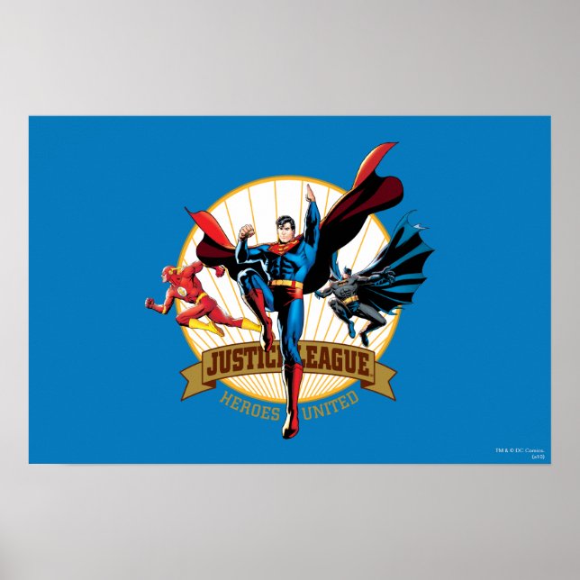 Póster Liga da Justiça Heroes Unida (Frente)
