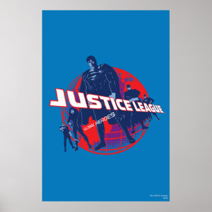 Poster Liga da Justiça, Heróis Globais e Globo
