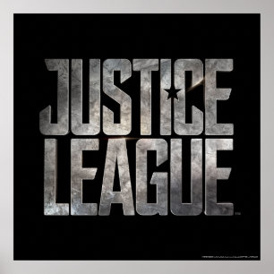 Poster Liga da Justiça  Logotipo Metálico da Liga da Ju