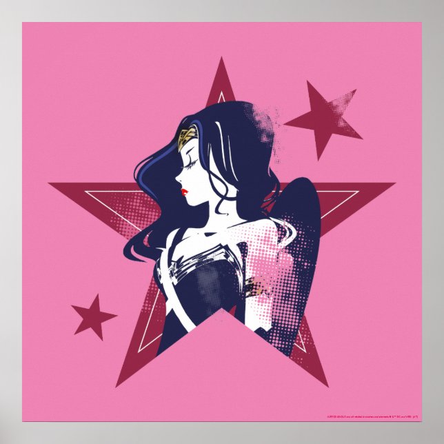 Poster Liga da Justiça | Mulher Maravilha e Estrelas Pop (Frente)