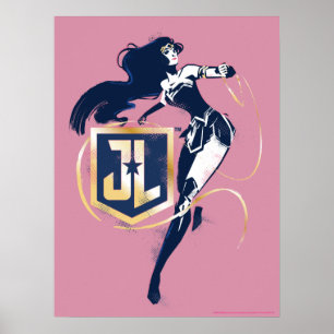 Poster Liga da Justiça   Mulher Maravilha & Ícone Pop Art