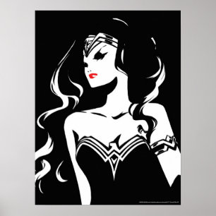 Póster Liga da Justiça Mulher Maravilha Noir Pop Art