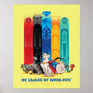 Poster Liga DC das Torres de Metrópolis de Super Pets