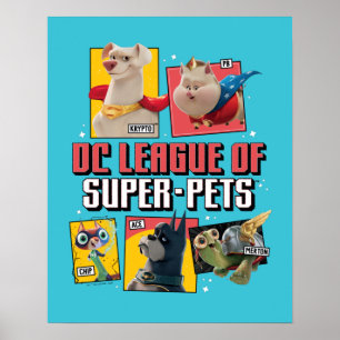 Poster Liga DC de Painéis de Caracteres Super Pets