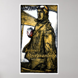 Póster Ligação de guerra alemão da aviação de WWI